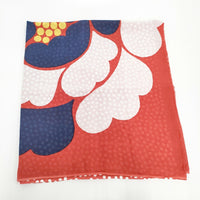 marimekko 新品 KARJALANRUUSU HUIVI 定価10000円 ストール レッド ホワイト レディース マリメッコ【中古】5-0414G◎