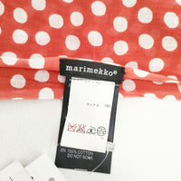 marimekko 新品 KARJALANRUUSU HUIVI 定価10000円 ストール レッド ホワイト レディース マリメッコ【中古】5-0414G◎