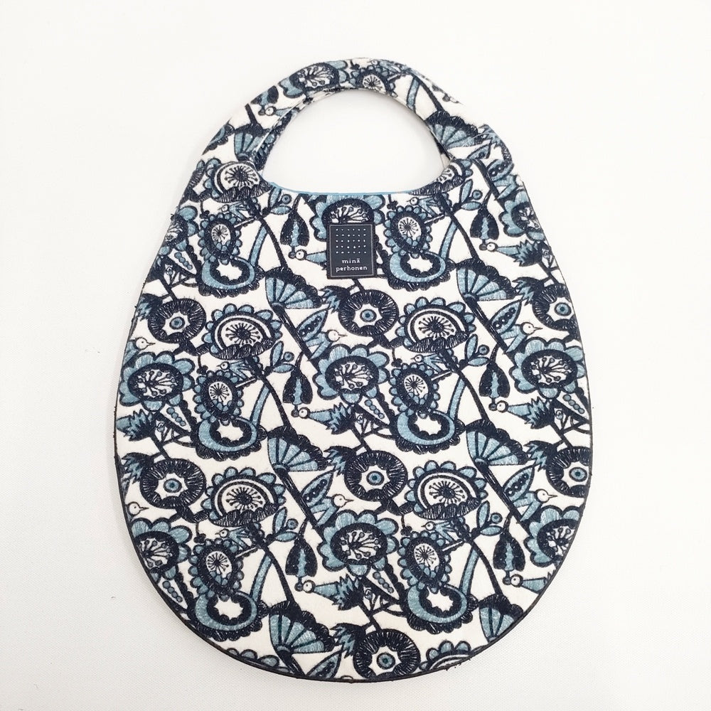 mina perhonen joy エッグバッグ 鳥花総柄 e507 トートバッグ ホワイト