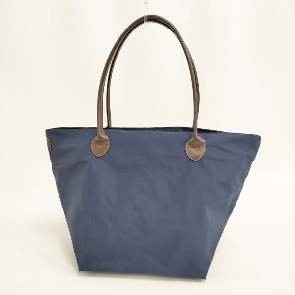 Herve Chapelier 1425C レザーハンドル舟型ショルダーL ショルダーバッグ ネイビー レディース エルベ・シャプリエ【中古】5-0827G∞