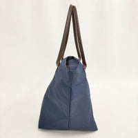 Herve Chapelier 1425C レザーハンドル舟型ショルダーL ショルダーバッグ ネイビー レディース エルベ・シャプリエ【中古】5-0827G∞