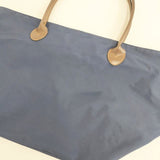 Herve Chapelier 1425C レザーハンドル舟型ショルダーL ショルダーバッグ ネイビー レディース エルベ・シャプリエ【中古】5-0827G∞