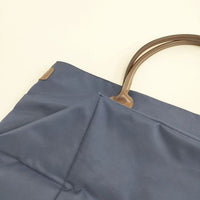 Herve Chapelier 1425C レザーハンドル舟型ショルダーL ショルダーバッグ ネイビー レディース エルベ・シャプリエ【中古】5-0827G∞