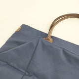 Herve Chapelier 1425C レザーハンドル舟型ショルダーL ショルダーバッグ ネイビー レディース エルベ・シャプリエ【中古】5-0827G∞