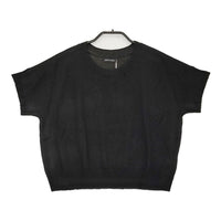 marimekko 新品 KVINTILLI TUSINA KNITS サイズXS 半袖 クルーネック ニット ブラック レディース マリメッコ【中古】5-0205M♪