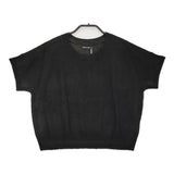 marimekko 新品 KVINTILLI TUSINA KNITS サイズXS 半袖 クルーネック ニット ブラック レディース マリメッコ【中古】5-0205M♪