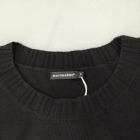 marimekko 新品 KVINTILLI TUSINA KNITS サイズXS 半袖 クルーネック ニット ブラック レディース マリメッコ【中古】5-0205M♪