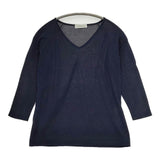 J&M Davidson Vネック プルオーバー コットン ニットソー セーター ニット ネイビー レディース ジェイアンドエムデヴィッドソン【中古】5-0731M∞