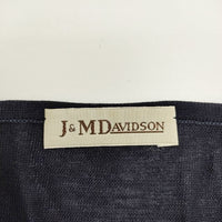 J&M Davidson Vネック プルオーバー コットン ニットソー セーター ニット ネイビー レディース ジェイアンドエムデヴィッドソン【中古】5-0731M∞