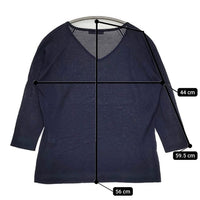 J&M Davidson Vネック プルオーバー コットン ニットソー セーター ニット ネイビー レディース ジェイアンドエムデヴィッドソン【中古】5-0731M∞