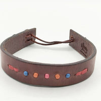HENRY CUIR 未使用品 レザー ビーズ ブレスレット ブラウン レディース アンリークイール【中古】5-0330G∞