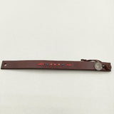 HENRY CUIR 未使用品 レザー ビーズ ブレスレット ブラウン レディース アンリークイール【中古】5-0330G∞