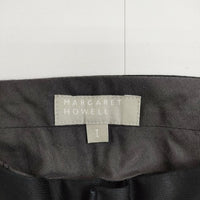 MARGARET HOWELL MHW07710402346 コットンスラックス クロップド パンツ ブラック レディース マーガレットハウエル【中古】5-0731G∞