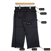 MARGARET HOWELL MHW07710402346 コットンスラックス クロップド パンツ ブラック レディース マーガレットハウエル【中古】5-0731G∞
