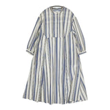 URBAN RESEARCH DOORS UR TECH Smart Linen Touch 定価11000円 ストライプ ワンピース ベージュ ブルー レディース アーバンリサーチドアーズ【中古】5-0731M∞