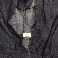 &yarn インディゴ染め コットンリネン デニムワンピ フード付き ワンピース ネイビー レディース アンドヤーン【中古】5-0731M∞