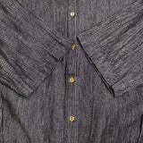 &yarn インディゴ染め コットンリネン デニムワンピ フード付き ワンピース ネイビー レディース アンドヤーン【中古】5-0731M∞