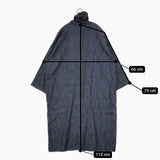 &yarn インディゴ染め コットンリネン デニムワンピ フード付き ワンピース ネイビー レディース アンドヤーン【中古】5-0731M∞