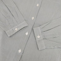 MARGARET HOWELL STRIPE SILK COTTON 578-8253010 長袖シャツ グリーン ホワイト レディース マーガレットハウエル【中古】5-0830M∞