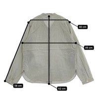 MARGARET HOWELL STRIPE SILK COTTON 578-8253010 長袖シャツ グリーン ホワイト レディース マーガレットハウエル【中古】5-0830M∞