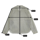 MARGARET HOWELL STRIPE SILK COTTON 578-8253010 長袖シャツ グリーン ホワイト レディース マーガレットハウエル【中古】5-0830M∞