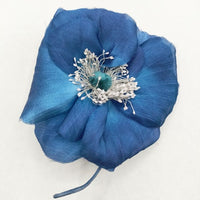 la fleur anemone 花 コサージュ ブローチ ブルー レディース ラフルール【中古】5-0330G∞