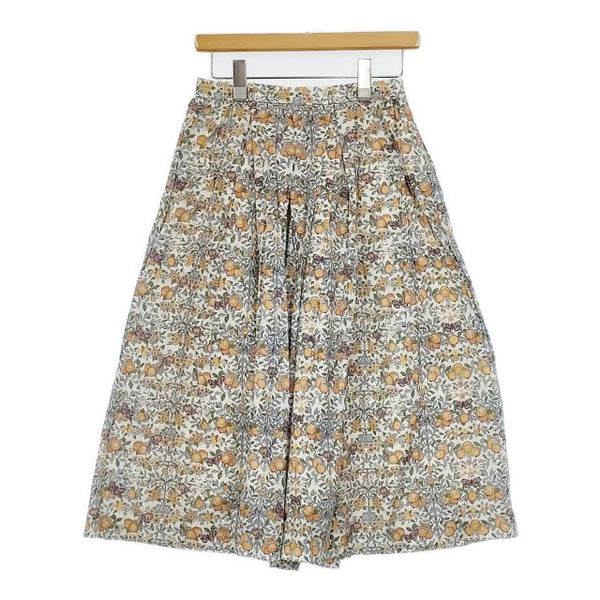 YAECA WRITE リバティ柄 タックキュロット 花柄 97658 パンツ キュロット ホワイト オレンジ ORCHARD レディース ヤエカ【中古】5-0731M∞