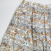 YAECA WRITE リバティ柄 タックキュロット 花柄 97658 パンツ キュロット ホワイト オレンジ ORCHARD レディース ヤエカ【中古】5-0731M∞