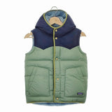 patagonia KID'S REVERSIBLE BIVY HOODY VEST キッズ リバーシブル 68320 ダウンベスト 22AW グリーン Lブルー パタゴニア【中古】5-0205T♪