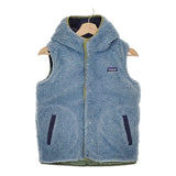 patagonia KID'S REVERSIBLE BIVY HOODY VEST キッズ リバーシブル 68320 ダウンベスト 22AW グリーン Lブルー パタゴニア【中古】5-0205T♪