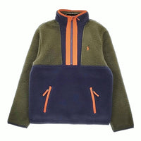 POLO RALPH LAUREN 新品 キッズ ハーフジップ 150サイズ フリース ジャケット ネイビー カーキ レディース ポロ・ラルフローレン【中古】5-0205T♪