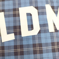 OLDMAN'S TAILOR ロゴプリント コットン チェック トートバッグ ブルー ネイビー レディース オールドマンズテーラー【中古】5-0227G◎