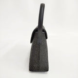 印傳屋 INDEN-YA 鹿革 漆塗り フォーマル トートバッグ ハンドバッグ ブラック レディース 印傳屋【中古】5-0929G∞