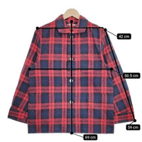 OLDMAN'S TAILOR R&D.M.Co- フランネル ARMTARTAN サイズ34 チェック ジャケット レッド レディース オールドマンズテーラー【中古】5-0324T∞