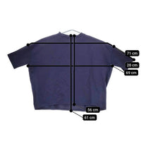 LinenYa コットンデラヴェ 7分袖 Ｔシャツ カットソー ネイビー レディース リネンヤ【中古】5-0521S∞