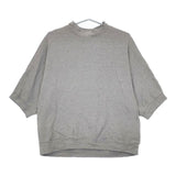 LinenYa 半袖 コットン ハイネックプルオーバー スウェット グレー レディース リネンヤ【中古】5-0521S∞