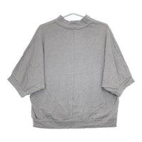 LinenYa 半袖 コットン ハイネックプルオーバー スウェット グレー レディース リネンヤ【中古】5-0521S∞