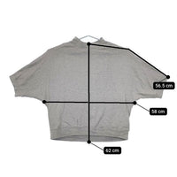 LinenYa 半袖 コットン ハイネックプルオーバー スウェット グレー レディース リネンヤ【中古】5-0521S∞