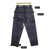 HARVESTY ビッグデニム BIG DENIM A11703-20 コットン ウエストゴム ジーンズ デニムパンツ ネイビー レディース ハーベスティ【中古】5-0324G∞