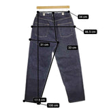 HARVESTY ビッグデニム BIG DENIM A11703-20 コットン ウエストゴム ジーンズ デニムパンツ ネイビー レディース ハーベスティ【中古】5-0324G∞