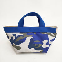 Herve Chapelier 限定品 舟形トートS 701FB カモフラージュ グリブルー アンディゴ トートバッグ ブルー レディース エルベ・シャプリエ【中古】5-0227G◎