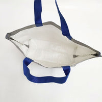 Herve Chapelier マルシェバッグM 2012PP トートバッグ グレー ブルー レディース エルベ・シャプリエ【中古】5-0929G∞