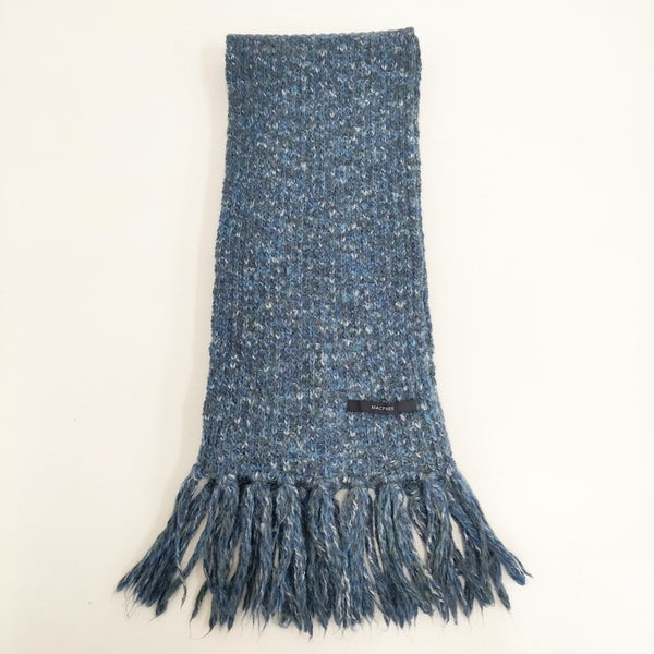MACPHEE ニット ストール マフラー ブルー レディース マカフィー【中古】5-1023T◎