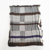 tamaki niime ウールコットン マフラー ストール ブラウン グレー レディース 玉木新雌/タマキニイメ【中古】5-1119T◎