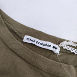 mina perhonen call cm8002 定価8500円 刺繍 長袖Ｔシャツ カットソー ロンＴ カーキ レディース ミナペルホネン【中古】5-0324M∞