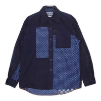 BLUE BLUE 切替 パッチワーク サイズ0 長袖シャツ ブルー レディース ブルーブルー【中古】5-0324M∞