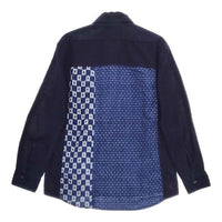 BLUE BLUE 切替 パッチワーク サイズ0 長袖シャツ ブルー レディース ブルーブルー【中古】5-0324M∞