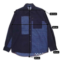 BLUE BLUE 切替 パッチワーク サイズ0 長袖シャツ ブルー レディース ブルーブルー【中古】5-0324M∞