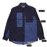 BLUE BLUE 切替 パッチワーク サイズ0 長袖シャツ ブルー レディース ブルーブルー【中古】5-0324M∞