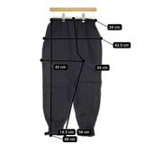 nest Robe リネンフリルイージーパンツ 01193-1274 定価15000円 製品染め パンツ ブラック レディース ネストローブ【中古】5-0402M∞
